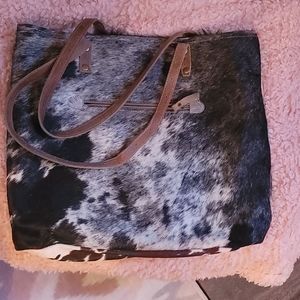 Cow print bag